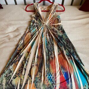 Multi-colored Reptile Print Summer Dress